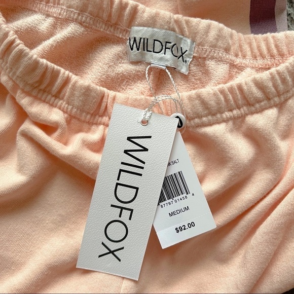 WILDFOX NWT Retro Grapefruit Striped Knox Jogger Pants Size Medium in Pink Salt - Picture 13 of 14